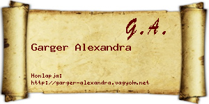 Garger Alexandra névjegykártya